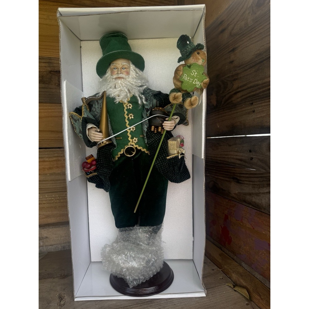 Rare Find Vintage Dan Dee collectors choice Irish Green Santa St Patrick's Day